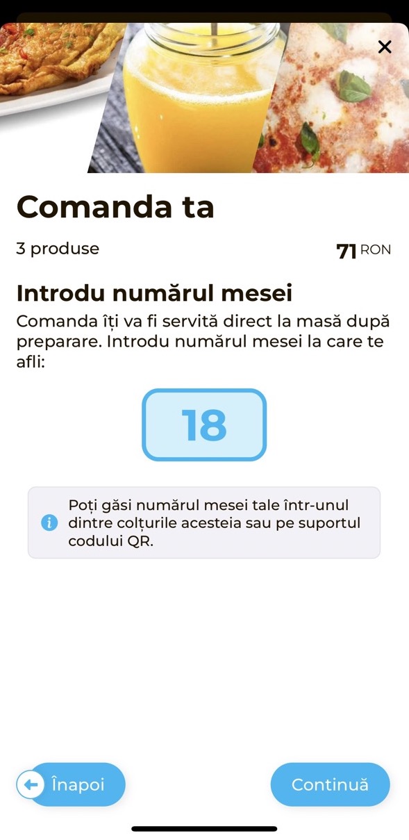 Enter table number
