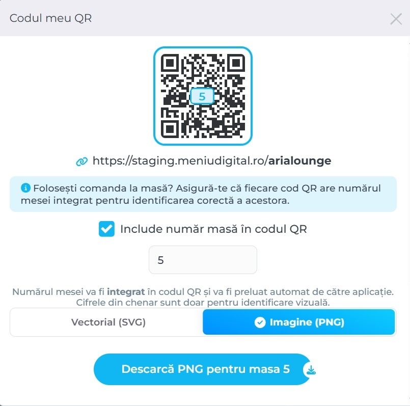 Generator de coduri QR cu număr de masă