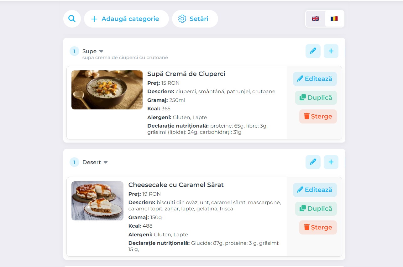 MeniuDigital Admin Interface